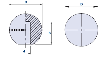 Bouton sphérique avec trou fileté borgne