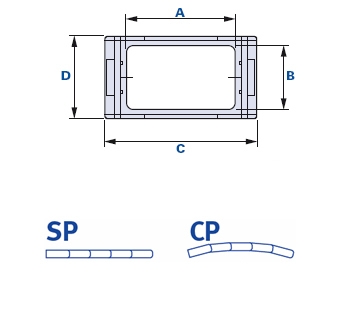 Chaîne à maillon décomposable avec entretoises fixées avec vis autotaraudeses à pas double