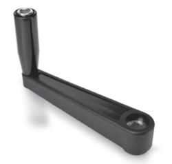 Crank handle with fixed revolving handgrip