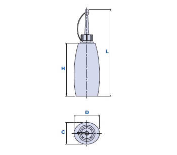 Burette à huile avec bec verseur