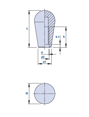 Handgrip with blind threaded hole