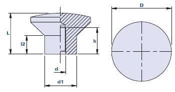 Fixed knob with blind threaded hole