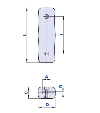 Two part handle for plate