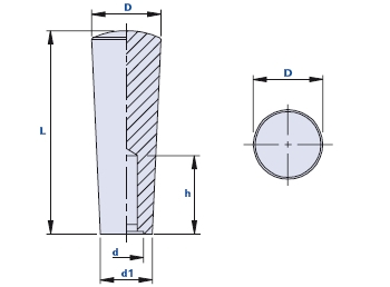 Handgrip with blind threaded hole