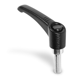 Metal adjustable clamping lever with threaded pin