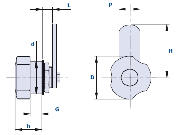 3-lobe closing knob without lock