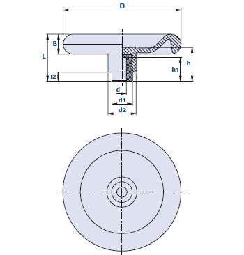 Disc-shaped handwheel