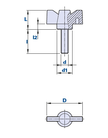 Wing nut with threaded pin