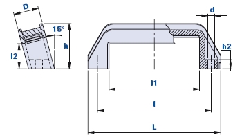 Bridge handle with inclined based