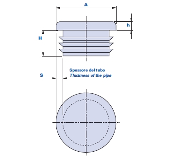 Flat cap for round-section pipes