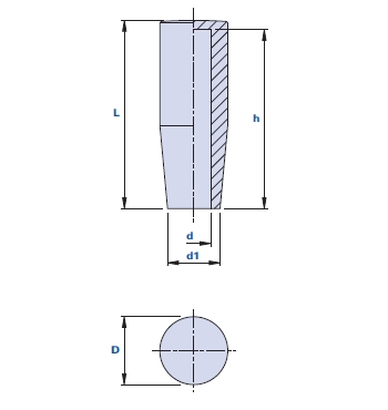 Bouton à tête plate