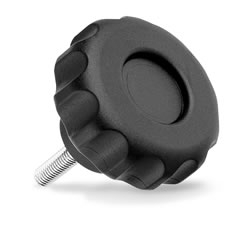 Fluted grip knob with threaded pin