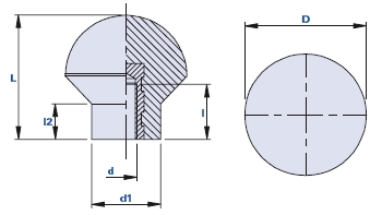 Handle with blind threaded bush