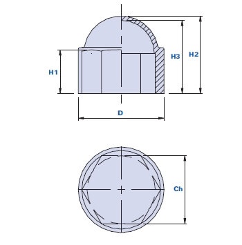 Nuts protection cap, Din -934-936