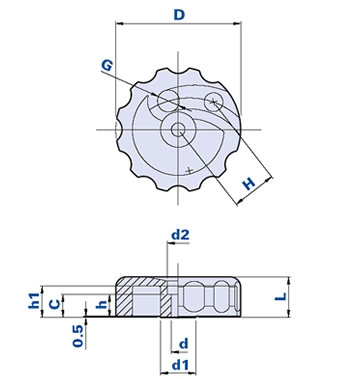 Eccentric clamping handwheel