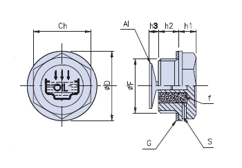 Oil fill plug with breather, filter and anti-splash disc