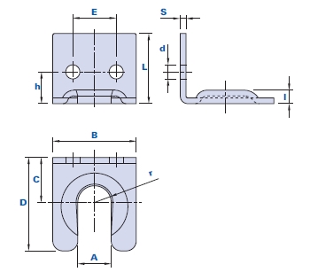 E-type metal hook