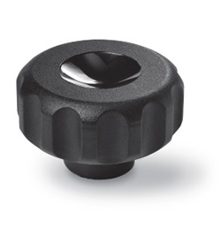 Fluted grip knob with blind threaded bush