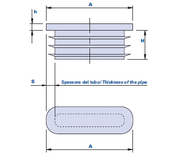 Flat cap for oval-section pipes
