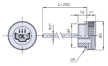 Knurled oil fill plug with dipstick