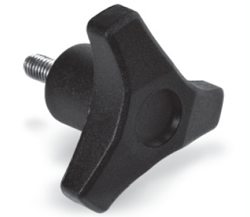 3-arm knob with threaded pin