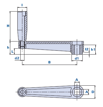 Crank handle with fixed revolving handgrip