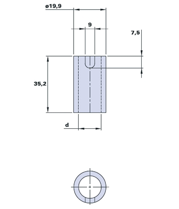 Adapter bush for position indicators MD30-MD50