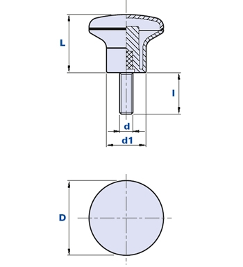 Handle with threaded pin
