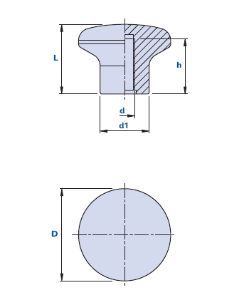 Handle with blind threaded hole