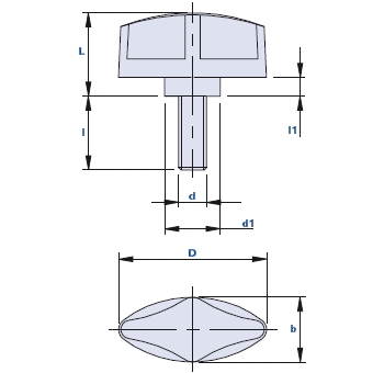 Wing nut with collar and threaded pin