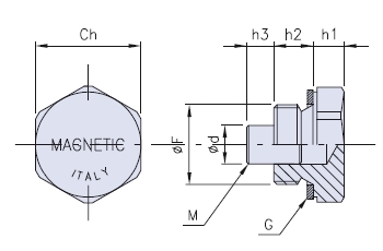 Metallstopfen mit Magnet