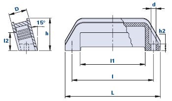 Safety handle with inclined base