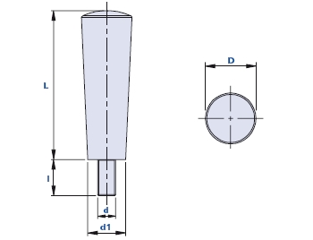 Handgrip with threaded pin