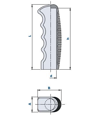 Grip handle in PVC