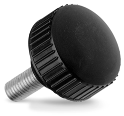 Knurled grip knob with threaded pin