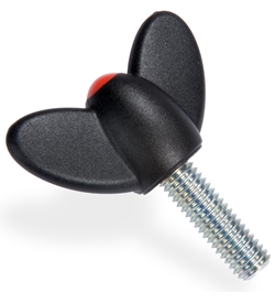 Wing nut with threaded pin