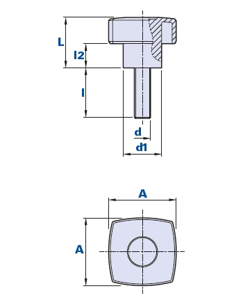 Grip knob with threaded pin