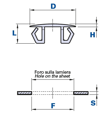 Tappo per chiusura fori a diametri diversi per lamiere