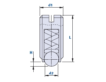 Ball plunger with screwdriver notching