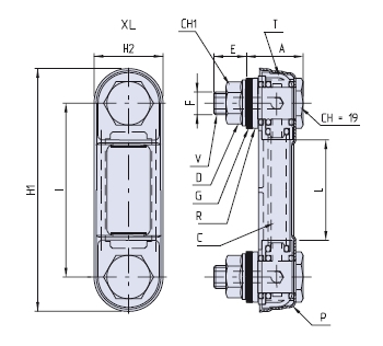 Vertikal Ölstandsschauglas mit Schutzgehäuse aus Metall