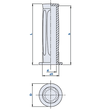 Grip handle in PVC with hand-guard