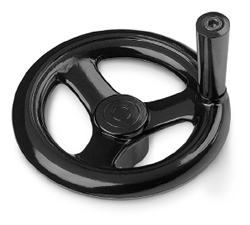 Spoked handwheel with fixed revolving handgrip