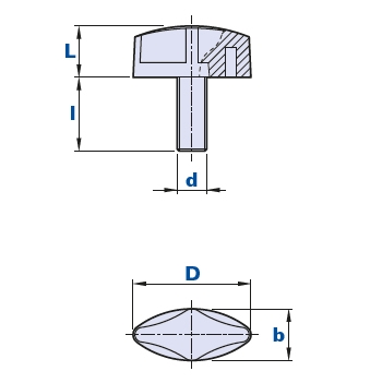 Wing nut with threaded pin