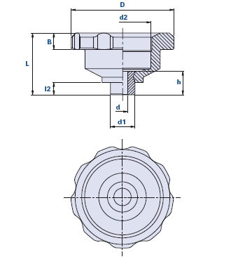 Instrument-holder handwheel