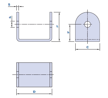 C-type metal hook