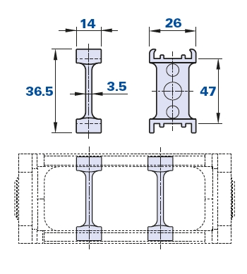 Séparateur pour chaînes porte-câbles modèle 572