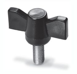 Wing nut with threaded pin