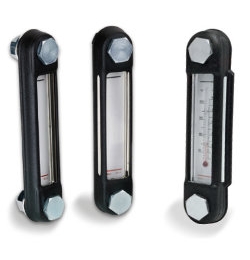 Indicatore di livello verticale con protezione metallica e termometro
