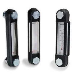 Vertical level gauge with metal casing and thermomether