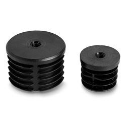 Threaded cap without insert for round-section pipes